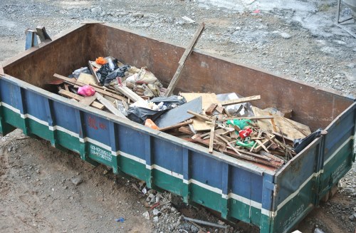 West London streets with waste collection bins