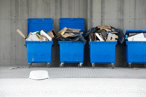 West London rubbish collection truck in operation