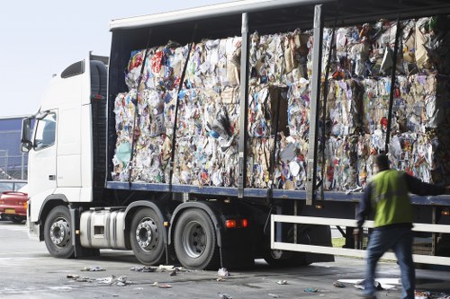 Professional furniture removal team in action