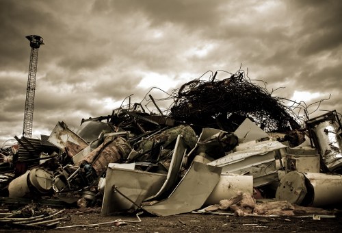 Municipal workers sorting waste in West London